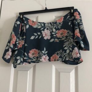 Blue flowery crop top